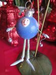 krinkles blue ball ornament