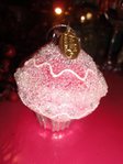 glass cupcake ornament katherine's collection pink