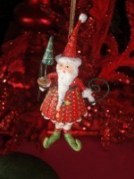 krinkles mini  dash away santa ornament